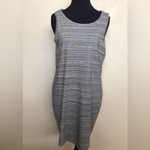 Dakini Gray Striped Midi Dress